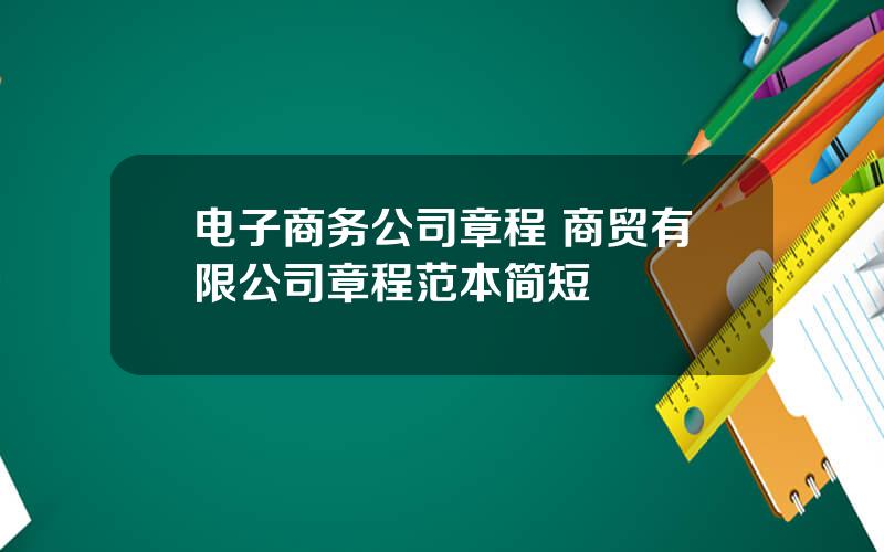 电子商务公司章程 商贸有限公司章程范本简短